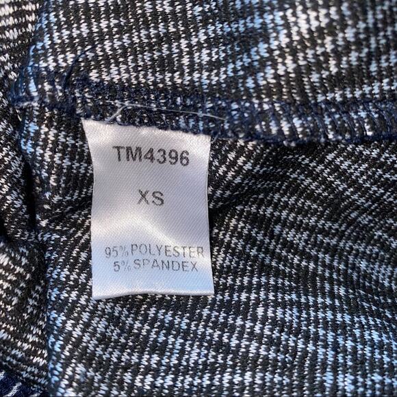 THML Patterned Sleeveless Dress with invisible zipper navy blue and brown sz XS - Picture 4 of 5